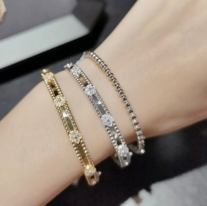 [Shinejoy]CLOVER BRACELET 4MM DIAMONDS
