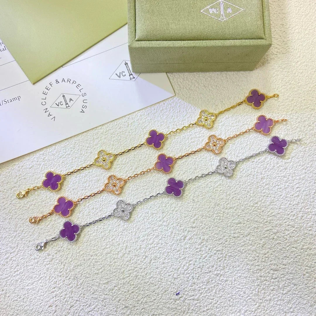 [Shinejoy] CLOVER 5 MOTIF VIOLET BRACELET COLLECTION