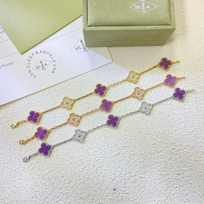 [Shinejoy] CLOVER 5 MOTIF VIOLET BRACELET COLLECTION
