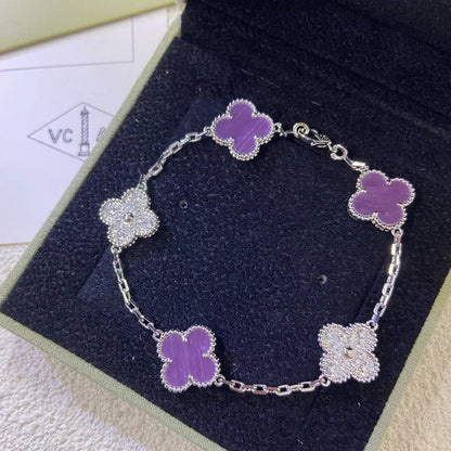 [Shinejoy] CLOVER 5 MOTIF VIOLET BRACELET COLLECTION