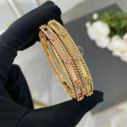 [Shinejoy]CLOVER BRACELET 4MM DIAMONDS