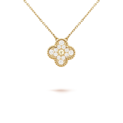 [Shinejoy]CLOVER 15MM DIAMOND SINGLE FLOWER NECKLACE