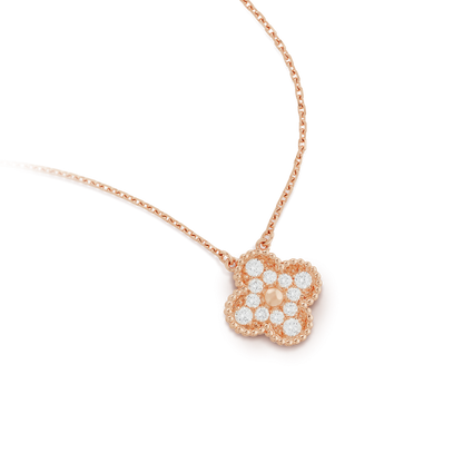 [Shinejoy]CLOVER 15MM DIAMOND SINGLE FLOWER NECKLACE