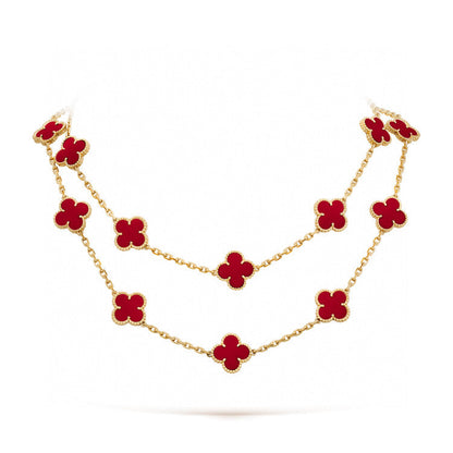 [Shinejoy]CLOVER 20 MOTIFS CARNELIAN NECKLACE