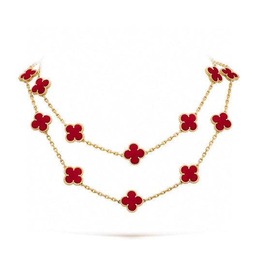 [Shinejoy]CLOVER 20 MOTIFS CARNELIAN NECKLACE