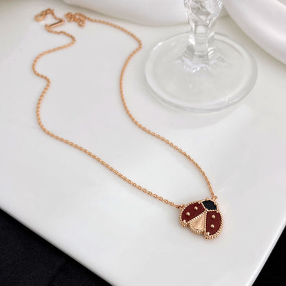 [Shinejoy]LUCKY  CARNELIANS LADYBUG NECKLACE