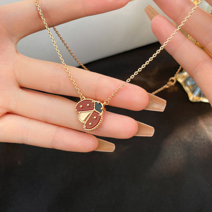 [Shinejoy]LUCKY  CARNELIANS LADYBUG NECKLACE