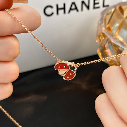[Shinejoy]LUCKY  CARNELIANS LADYBUG NECKLACE