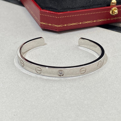 [Shinejoy]LOVE BRACELET 6.1MM 1 DIAMOND OPEN CUFF