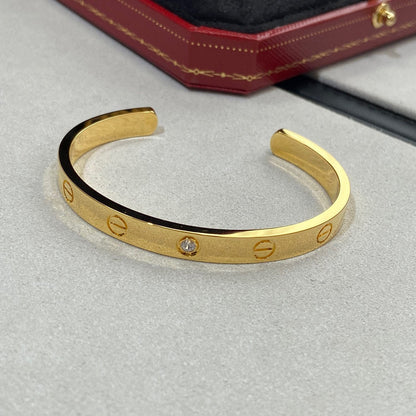 [Shinejoy]LOVE BRACELET 6.1MM 1 DIAMOND OPEN CUFF