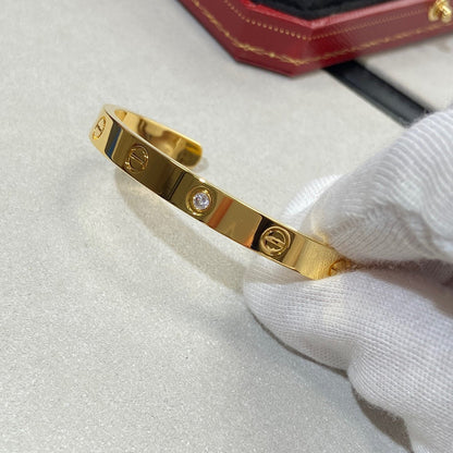 [Shinejoy]LOVE BRACELET 6.1MM 1 DIAMOND OPEN CUFF