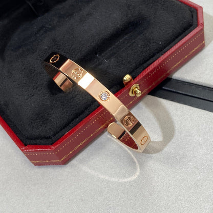 [Shinejoy]LOVE BRACELET 6.1MM 1 DIAMOND OPEN CUFF