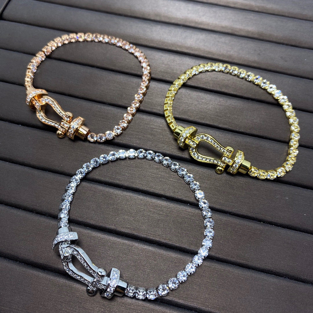 [Shinejoy]FORCE  HORSESHOE  DIAMOND TENNIS BRACELET