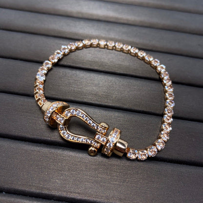 [Shinejoy]FORCE  LARGE HORSESHOE FULL DIAMOND TENNIS BRACELET