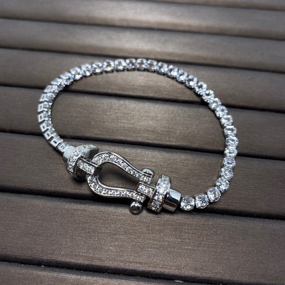 [Shinejoy]FORCE  LARGE HORSESHOE FULL DIAMOND TENNIS BRACELET