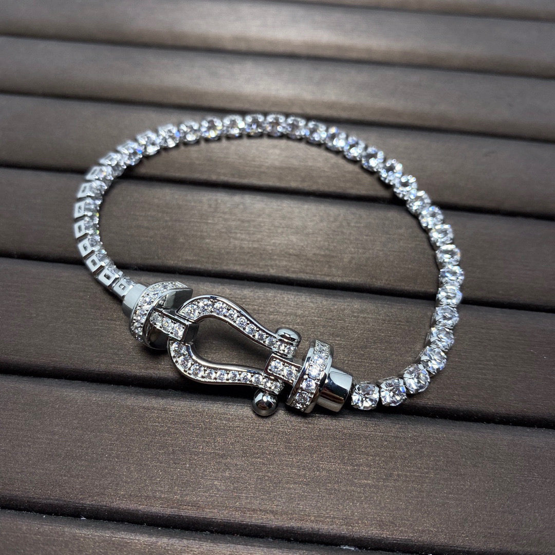 [Shinejoy]FORCE  HORSESHOE  DIAMOND TENNIS BRACELET