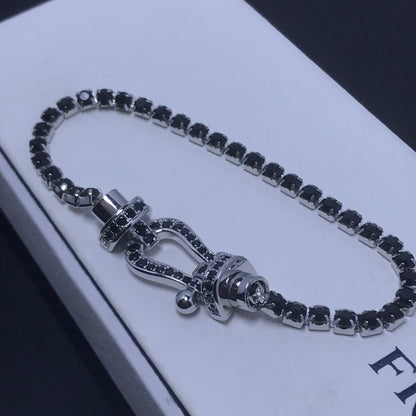 [Shinejoy]FORCE  LARGE HORSESHOE FULL DIAMOND TENNIS BRACELET