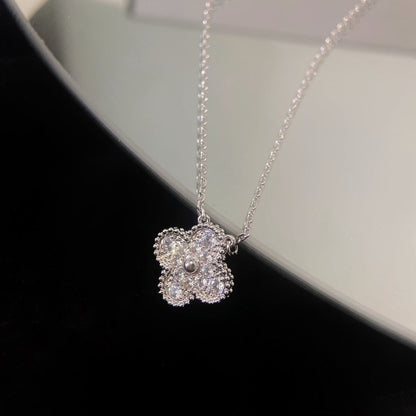 [Shinejoy]CLOVER 15MM DIAMOND SINGLE FLOWER NECKLACE