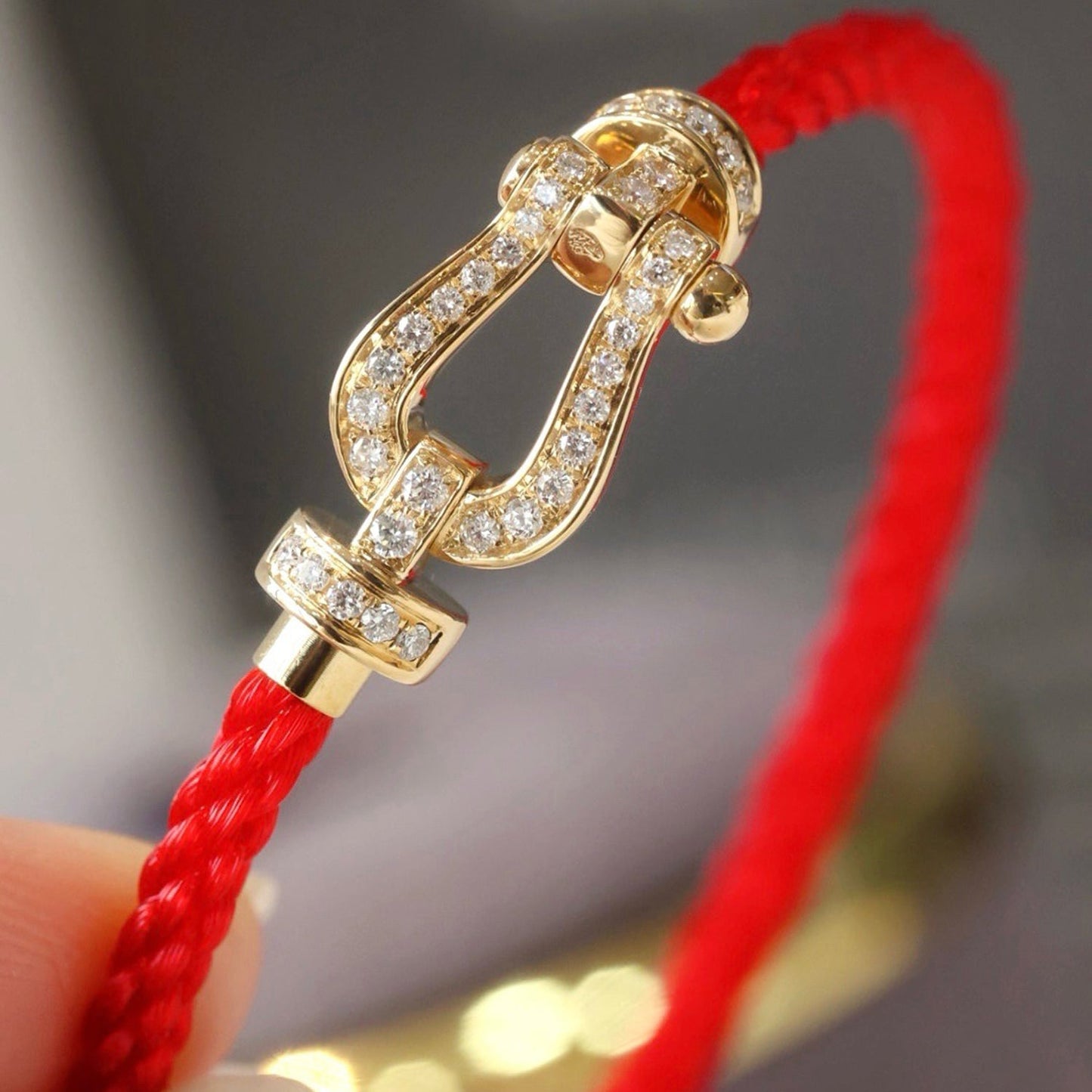 [Shinejoy]FORCE LARGE HORSESHOE FULL DIAMOND BRACELET SILVER