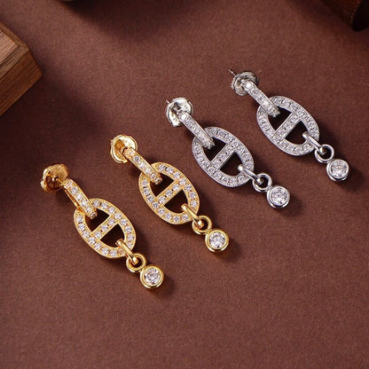 [Shinejoy]HM CHAINE DIAMOND EARRINGS