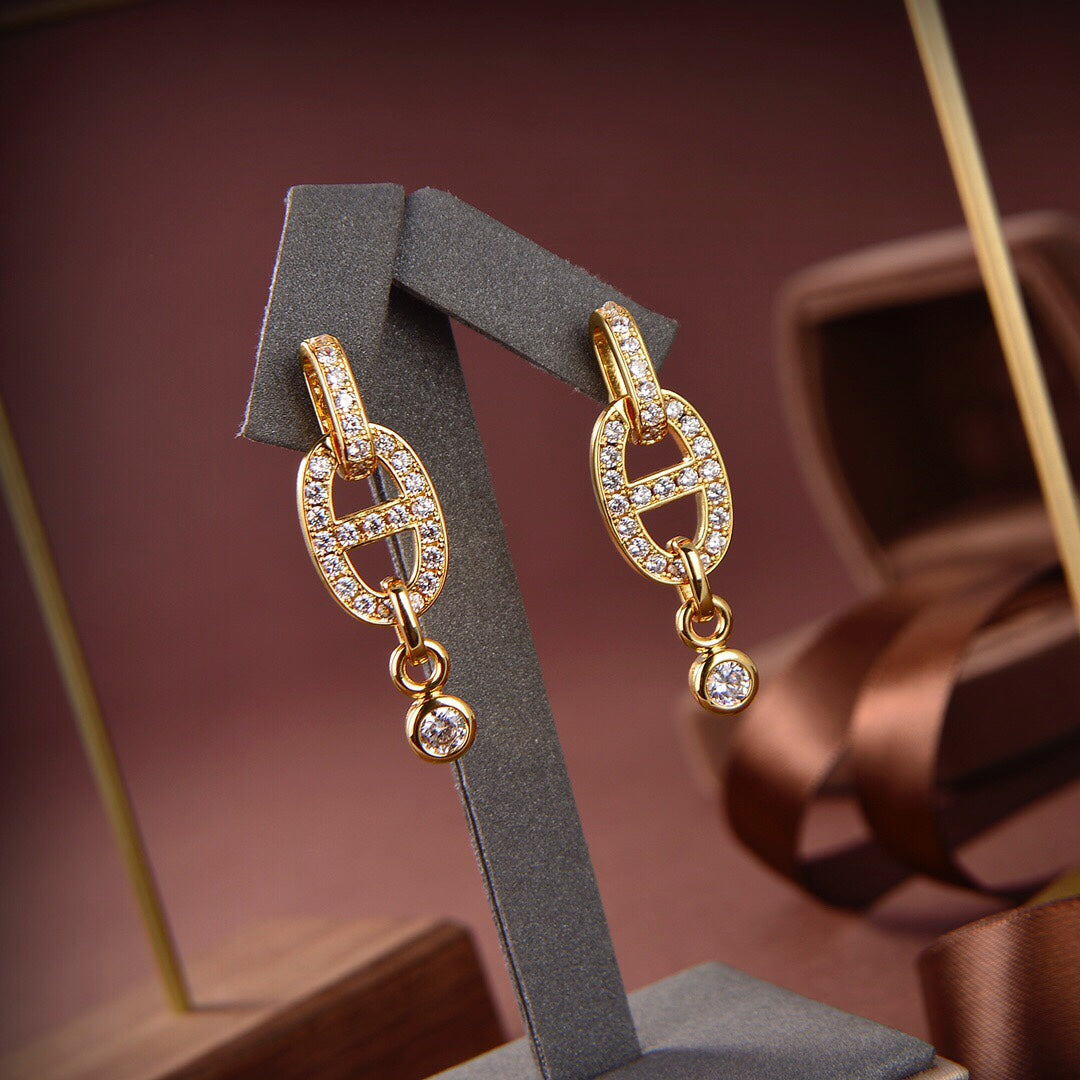 [Shinejoy]HM CHAINE DIAMOND EARRINGS