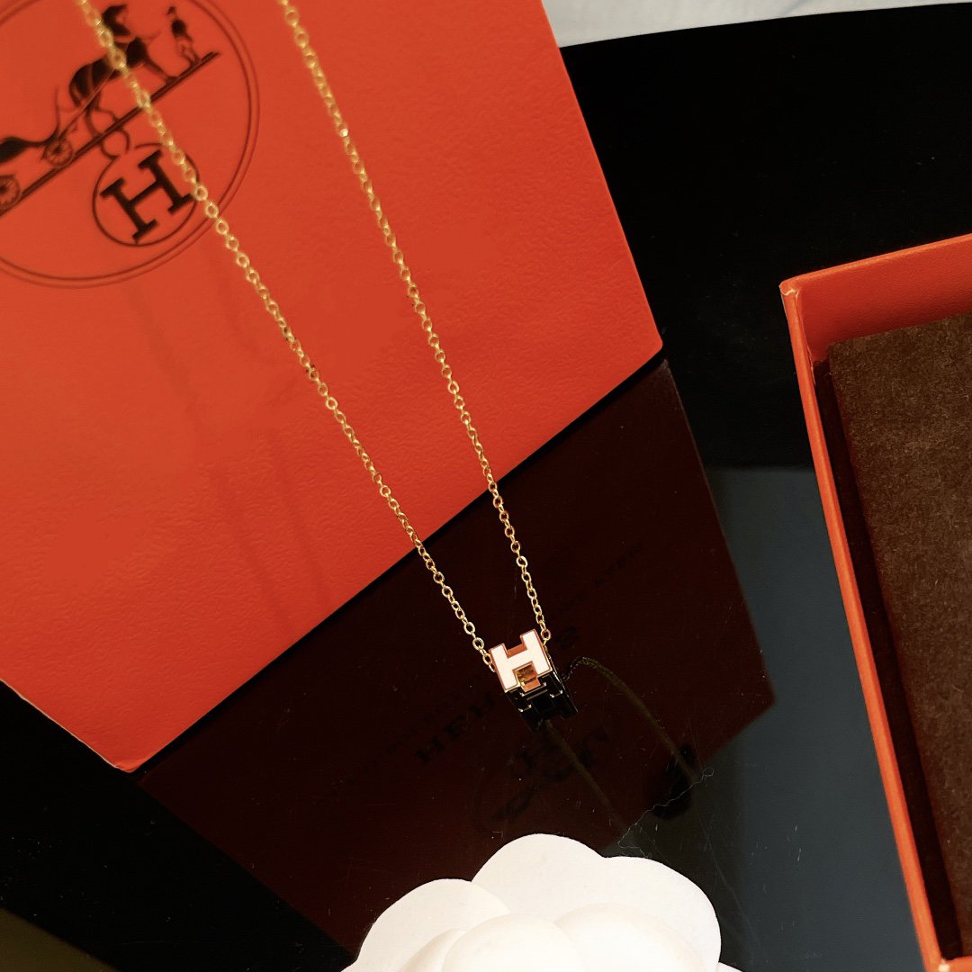 [Shinejoy]H WHITE SQUARE GOLD NECKLACE