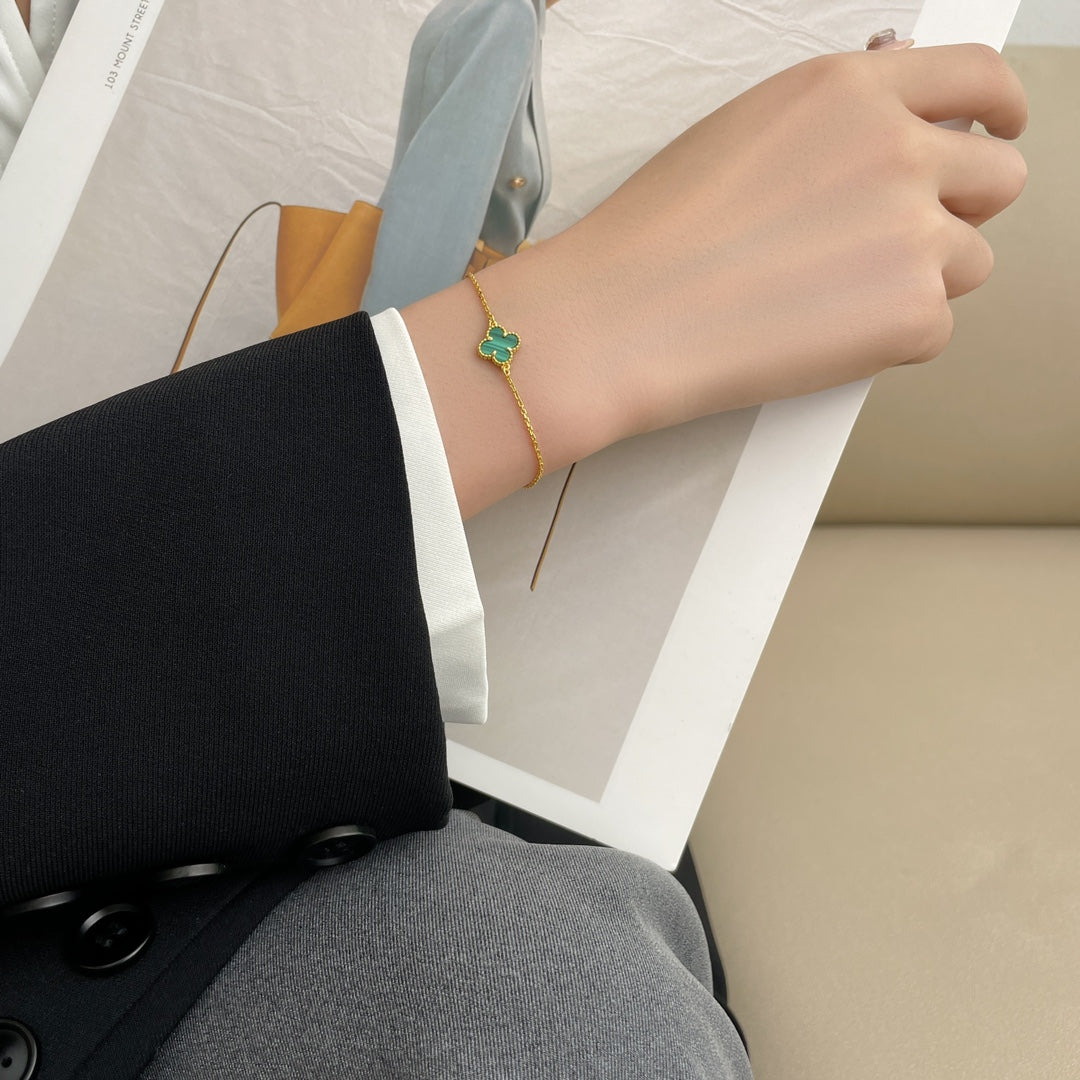 [Shinejoy]CLOVER BRACELET MALACHITE 1 MOTIF