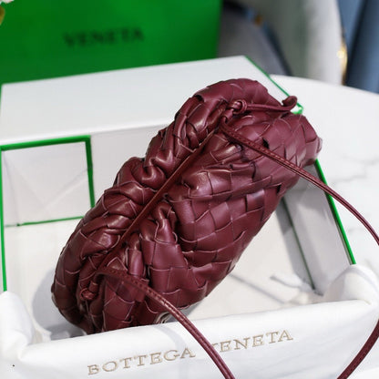 POCHETTE INTRECCIATO 22 EN AGNEAU BOURGOGNE