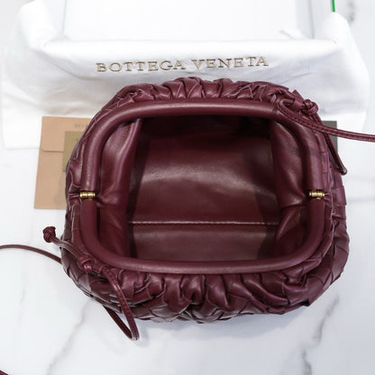 POCHETTE INTRECCIATO 22 EN AGNEAU BOURGOGNE