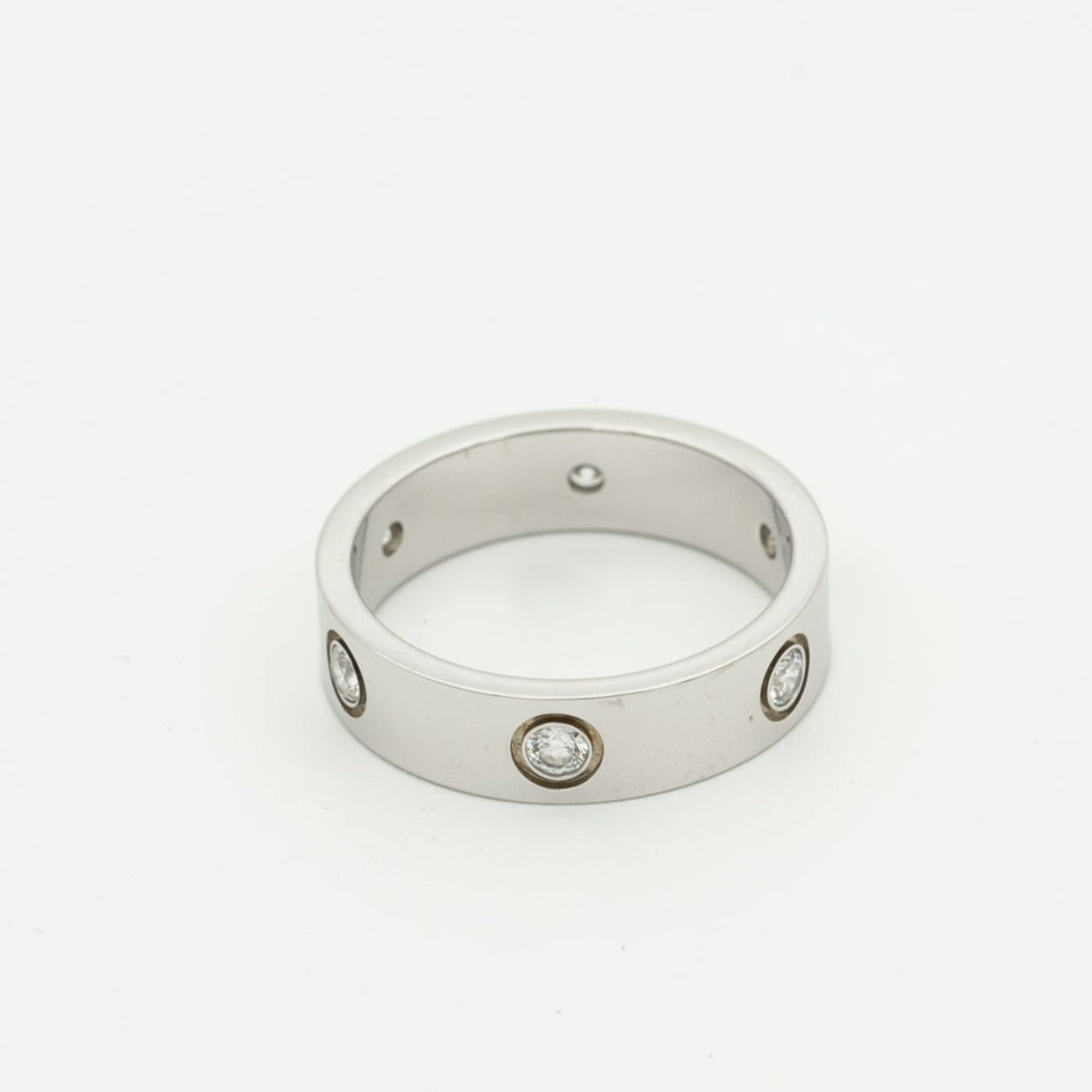 [Shinejoy]LOVE RING 5.5MM 6 DIAMONDS SILVER