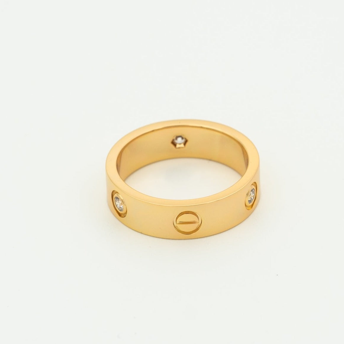 [Shinejoy]LOVE RING 5.5MM 3 DIAMONDS PINK GOLD