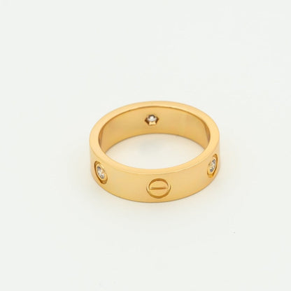 [Shinejoy]LOVE RING 5.5MM 3 DIAMONDS PINK GOLD