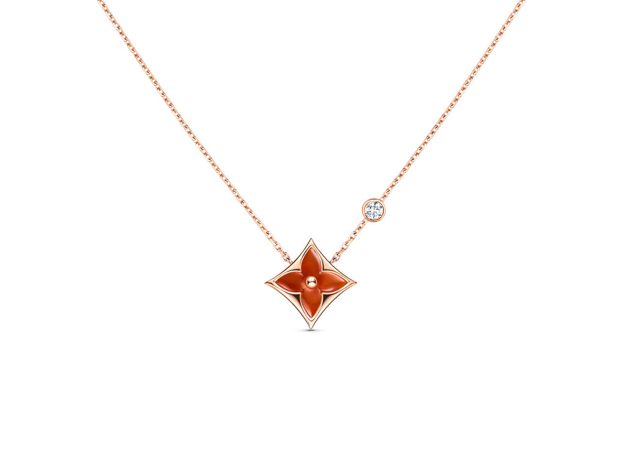 [Shinejoy]STAR NECKLACE PINK GOLD 1 DIAMOND