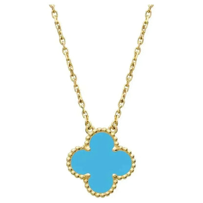 [Shinejoy]CLOVER 15MM VINTAGE TURQUOISE NECKLACE