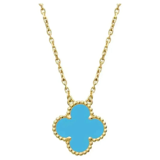 [Shinejoy]CLOVER 15MM VINTAGE TURQUOISE NECKLACE
