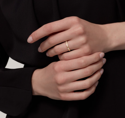 [Shinejoy]LOVE RING 2.6mm-wide full-diamond ring Gold