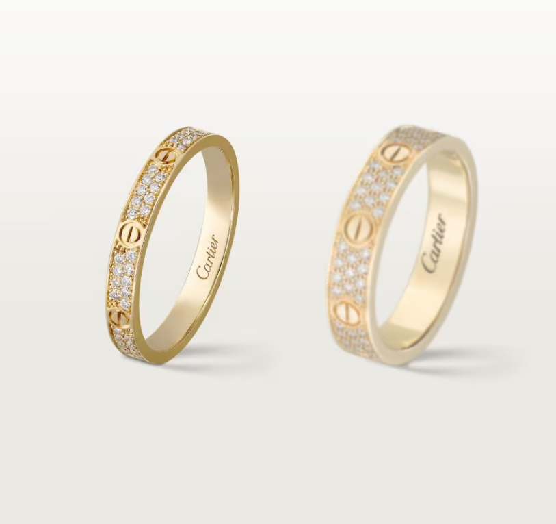 [Shinejoy]LOVE RING 2.6mm-wide full-diamond ring Gold