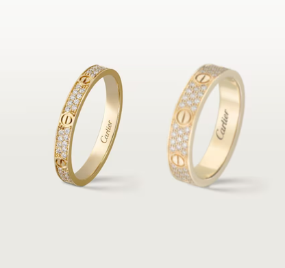 [Shinejoy]LOVE RING 2.6mm-wide full-diamond ring Gold