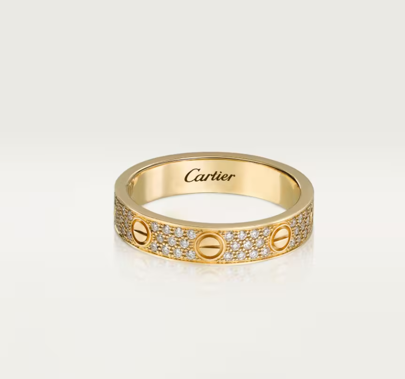 [Shinejoy]LOVE RING 4mm-wide full-diamond ring GOLD