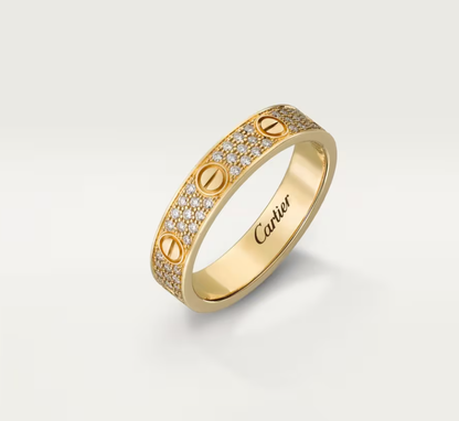 [Shinejoy]LOVE RING 4mm-wide full-diamond ring GOLD