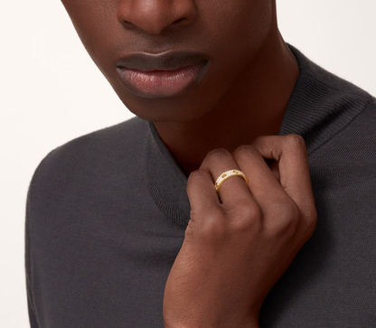 [Shinejoy]LOVE RING 4mm-wide full-diamond ring GOLD