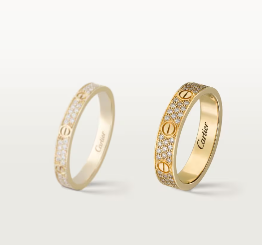 [Shinejoy]LOVE RING 4mm-wide full-diamond ring GOLD