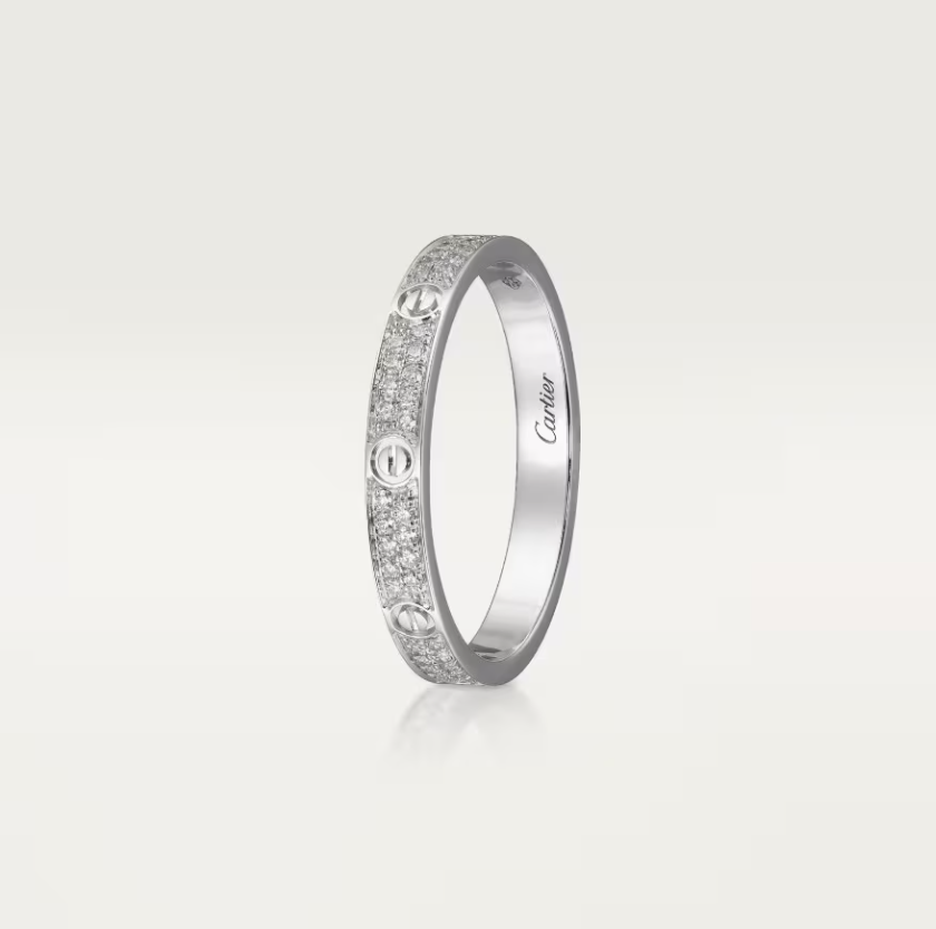 [Shinejoy]LOVE RING 2.6mm-wide full-diamond ring silver