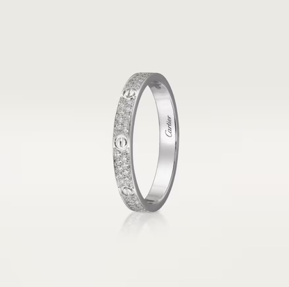 [Shinejoy]LOVE RING 2.6mm-wide full-diamond ring silver