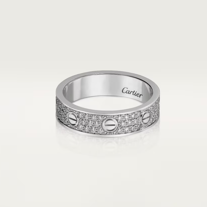 [Shinejoy]LOVE RING 4mm-wide full-diamond ring silver