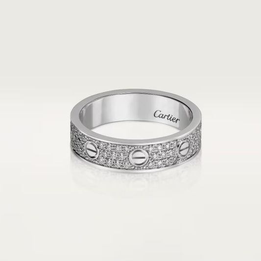 [Shinejoy]LOVE RING 4mm-wide full-diamond ring silver