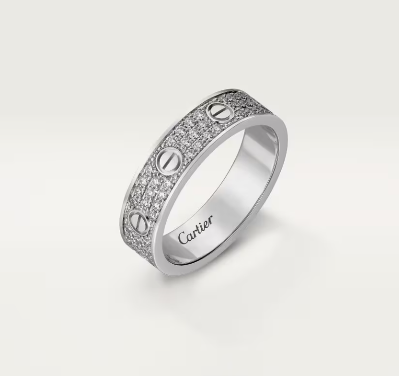 [Shinejoy]LOVE RING 4mm-wide full-diamond ring silver