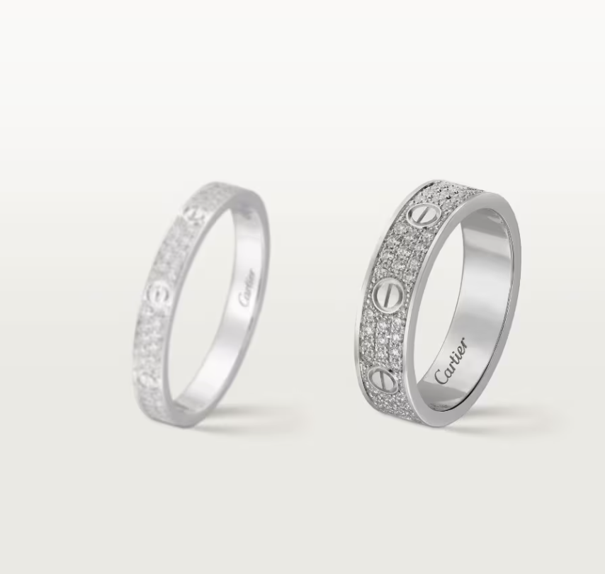 [Shinejoy]LOVE RING 4mm-wide full-diamond ring silver