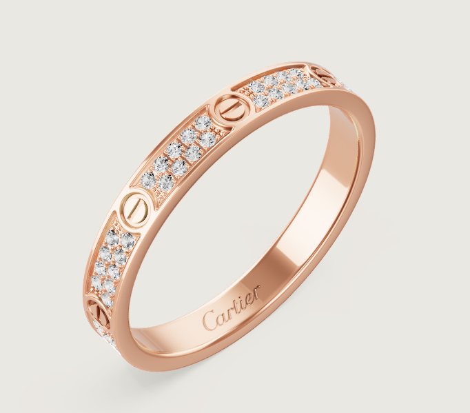 [Shinejoy]LOVE RING 2.6mm-wide full-diamond ring Shinejoy Gold