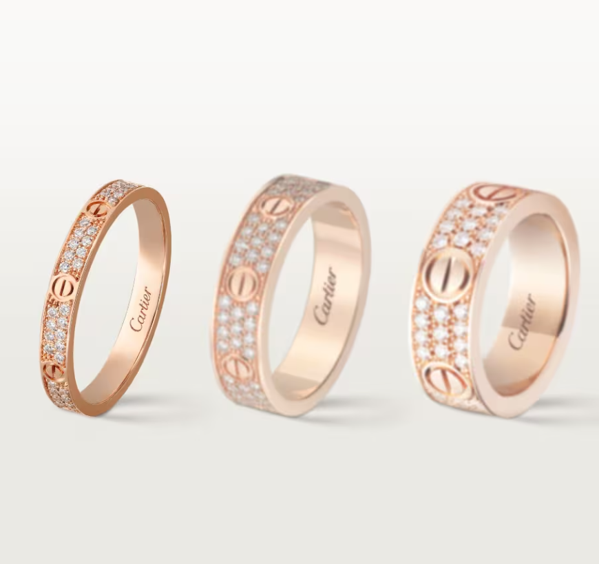 [Shinejoy]LOVE RING 2.6mm-wide full-diamond ring Shinejoy Gold